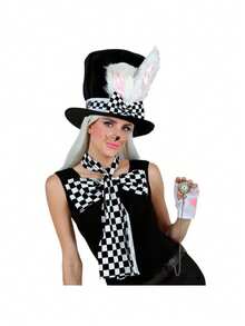 1PC Carnival Party Velvet Hat Plush Rabbit Ears High Hat Easter Cosplay Dress Up Carnival Festival Props Rabbit Ears Hat - A - View 1