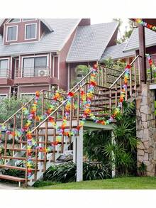 3 piezas Banderín de flores hawaianas, guirnalda para fiesta de verano, decoraciones para fiesta hawaiana, accesorios para fotos, guirnalda de cinta de flores de colores, centro de mesa para fiesta - perfecto para fiestas de cumpleaños, eventos temáticos, decoración del hogar y porche, guirnaldas DIY, decoraciones de boda - Múltiples estilos - Ver 9