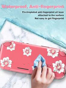 1pc Minimalist Transparent TPU Protective Case With White Flower Design For Nintendo Switch Lite Console - View 5