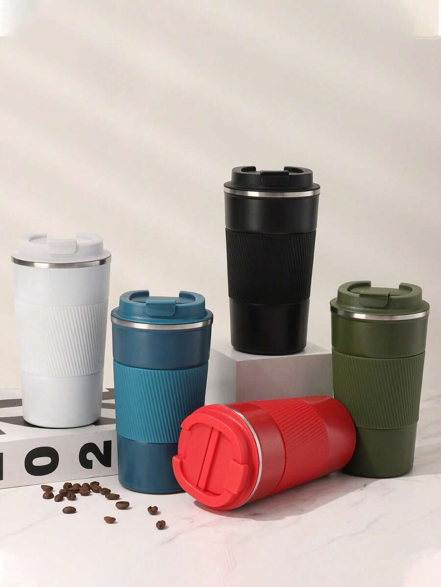 Mug de voyage en acier inoxydable 304 - Tasse thermique isolée, couvercle étanche, convient pour l'extérieur, la voiture, la salle de sport, portable - Multicolore - Voir 1