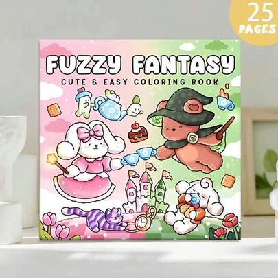 Furry Fantasy: Adult And Adolescent Coloring Book Featuring Cute Animals And Dreamy Scenes To Help Relieve Stress, Suitable For Couples And Families, Parties, Valentine's Day Birthdays, And Other Holidays. Painting And Study Supplies, 25 Pages, Books, Coloring Books, Study Supplies, School, Christmas, Halloween, Birthdays, Back To School Gifts, Coloring Books, Easter Gifts, Easter Handicrafts,Easter, Art Supplies