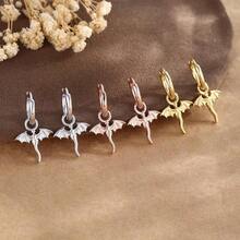 Tiny Dragon Huggie Small Hoop Earrings With Charm, Personalized Dragon 316L Surgical Steel 18k Gold Plated Dagon Drop Dangle Earrings For Women - 金色 - 查看 2