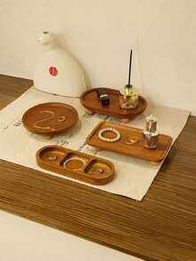 This 1pc Multi-Functional Wooden Jewelry Box Can Be Used As A Storage Box, As Well As A Watch And Jewelry Organizer. Its Compact Design Saves Space And Is Also Suitable For Storing Cosmetics. It Is An Excellent Home Decor Piece, Perfect For Placing In The Bedroom Or Living Room, And Also A Great Holiday Gift, Especially For Mother's Day. - Multicolor - View 6