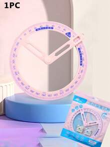 一套卡通360度旋转角度教学辅助工具，数学角度分解绘图几何量角器，多功能绘图尺，360度可移动角度教学工具，360度可移动角度教学尺，数学角度分解识别多功能角度尺演示器，返校季 - 多色 - 查看 16