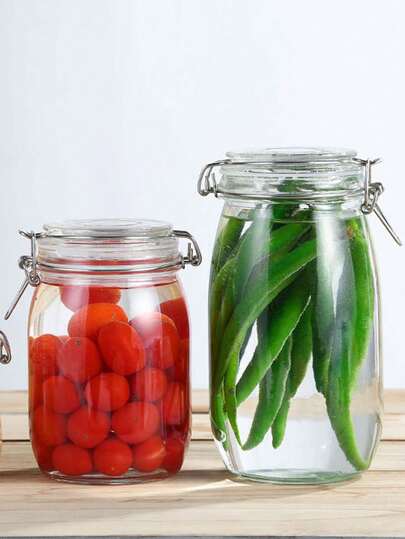 Glass Sealed Jars, Storage Cans With Clamp Lids, Suitable For Pickling, Tea, Food, Honey, Jam