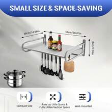 LYNICESHOP Microwave Shelf Wall Mounted Microwave Bracket Stainless Steel Oven Rack Stand Kitchen Shelf Holder Organizer Holiday Gift (US Stock) Faster Delivery - Default - View 6