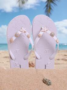 Evertop Surf 女款時尚軟底舒適夏季沙灘度假涼鞋 - 白色 - 查看 4