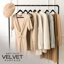 20-Pack Plush Clothes Hangers, Velvet Hangers,Luxurious, Traceless, High-Load-Bearing Wardrobe Hangers, Suitable For Clothing Storage In Bedrooms, Balconies, And Bathrooms, And Can Be Used To Hang Shirts, Coats, Dresses, Pants, Etc. - Màu đen, 20 cái - Xem 8