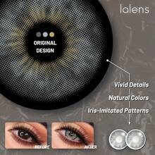 Lalens 1 Pair 14.2mm Half-Yearly Disposable Soft , Cleopatra Gray Series Colored Contacts, Natural Looking Fashionable Eye Accessories For Daily Wear, Dates And Parties - Cleopatra Gray - View 6