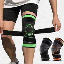 Knee Compression Sleeve With Adjustable Straps For Running, Exercise, And All-Day Sports KD5Y - Black S - View 2