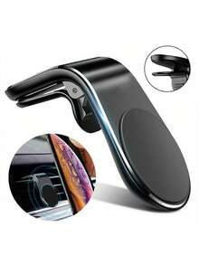 L-Shaped Magnetic Air Vent Car Phone Holder, Universal Magnetic Car Phone Mount, Strong Magnetic Adsorption - Multicolor - View 2