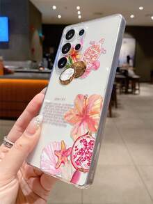 1pc Lily Flower & Sea Turtle Pattern Android Phone Case, Precise Camera Cutout Compatible With Samsung Galaxy S25 Ultra/Galaxy S24 Ultra/S24/S23 Ultra/A56 5G/A55 5G/A52s 5G/A26 5G, Nothing, Pixel, Protective Cover - Multicolor - View 5