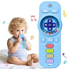 Tinabless 硅胶遥控牙胶，婴儿磨牙玩具，适合3-6-12-18个月的婴幼儿，缓解出牙疼痛 - 彩色 - 查看 10