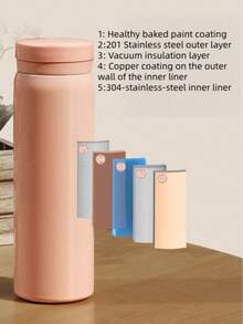 1pc Stainless Steel Mini Vacuum Insulated Water Bottle, 304 Stainless Steel , Modern Minimalist Chic Portable Pocket Cup, Suitable For School, Work, Travel, Sports & Fitness, Great Gift For Back To School, Graduation, Birthday Party - Multicolor - View 4