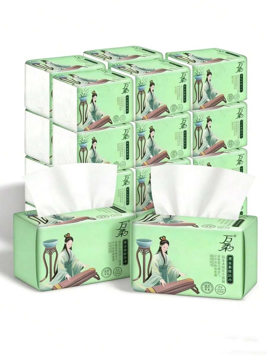 8pcs/Pack Facial Tissue Paper, Thick 5-Ply 520 Sheets Household Toilet Paper - Multicolor - View 1