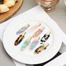 8个醋酸纤维防弯曲发夹 时尚防滑造型发夹 女士发饰 - 彩色 - 查看 9