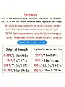 25-75英尺超长可伸缩螺旋花园软管套装，带强力喷嘴 - 耐用乙烯基材质，节水乳胶内芯，欧标接头，3/4英寸管径，适用于高效园艺、灌溉和户外清洗。 - 多色 - 查看 4