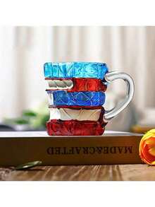 1个书籍主题马克杯，2026新款创意马克杯，书迷礼物，独特手工咖啡杯，玻璃材质，容量11盎司，酷炫有趣的书香茶杯，可爱杯子，送给书虫、读者、作家、图书馆员的礼物 - 彩色 - 查看 9