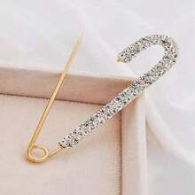 4/5/10pcs Rhinestone Brooches, Suitable For Women And Girls. Gold And Silver Dual-Color Pins, Brooches, Lapel Pins, Badges, Can Be Used To Decorate Sweaters, Dresses, Clothing, Hats And Accessories, Also As Office Accessories, Shirts, Jackets, Jewelry, Christmas, Halloween Costume Pins, Fun And Cute Teacher's Day Gifts, Clothing Accessories And Bag Charms. - Multicolor - View 4