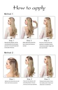 SARLA Invisible Wire Hair Extensions Platinum Blonde Long Straight Synthetic Hairpieces Adjustable Headband 22 Inch For Women Heat Resistant Fiber No Clip - ColorJ - View 6