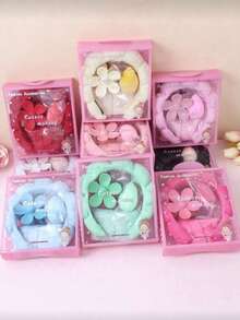 Bộ 5 món băng đô và vòng tay spa bằng mút xốp dành cho nữ, kèm kẹp tóc hoa lớn, phụ kiện tóc phù hợp cho tiệc tùng, làm quà tặng và sử dụng hàng ngày. Sản phẩm thực tế không bao gồm bao bì. - Nhiều màu - Xem 2