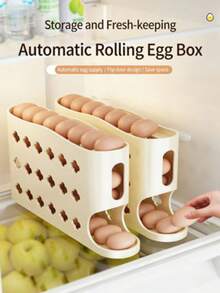 1 hộp đựng trứng hai lớp trong suốt thời trang, làm từ nhựa cao cấp, thiết kế hai tầng, chống ẩm, trong suốt, thích hợp để trong tủ lạnh/làm quà tặng lễ Phục sinh/làm bánh/bảo quản đồ dùng gia đình/Ngày của Mẹ/mùa tốt nghiệp, đa năng - Nhiều màu - Xem 7