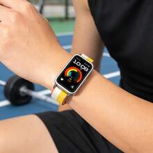 适用于华为手环10、9代和8代腕带，通用腕带，魔术贴，尼龙环，金属快拆头带，NFC版本，10代男女款，可互换且用途广泛 - 黍米白 - 查看 12