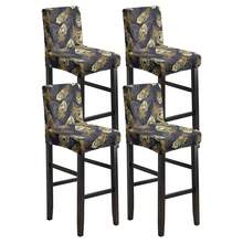 1/2/4/6pcs Stretch Printed Bar Stool Chair Covers, Home & Hotel Use - Golden Feather - View 10