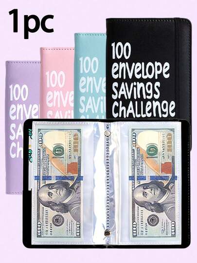 100 Envelopes, 100 Day Savings Challenge Book And Mini Budget Folder, With Cash Storage Envelope - $50/Day For 100 Days, Up To $5050- Customizable Date/Envelope System, Couple Challenge Cash Budget Notebook, Wallet, Storage Bag, Coin Purse, Savings Book, Commemorative Book, Family Financial Ledger, Savings Folder, Cash Storage Bag, Financial Goal Budget Planner, Simple And Fun Savings Plan, Suitable For Valentine's Day, Mother's Day, Easter Gifts