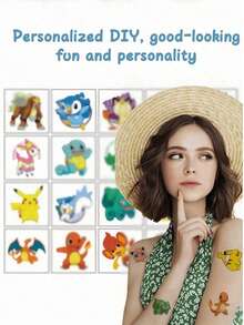 20pcs (5x5cm) Super Cute Stickers! Can Be Stuck Anywhere - Ideal For Birthday Parties, Cosplay Or Daily Wear. Some Designs Have Surprise Patterns! - Multicolor - View 3