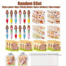 Bộ bút bi 4 trong 1 hình chuột lang nước nhiều màu sắc, kèm theo sticker dễ thương và sổ tay, sổ tay hình chuột lang nước hoạt hình, thích hợp làm quà tặng sinh nhật, giải thưởng, quà lưu niệm tiệc tùng (Ngẫu nhiên) - Nhiều màu - Xem 23