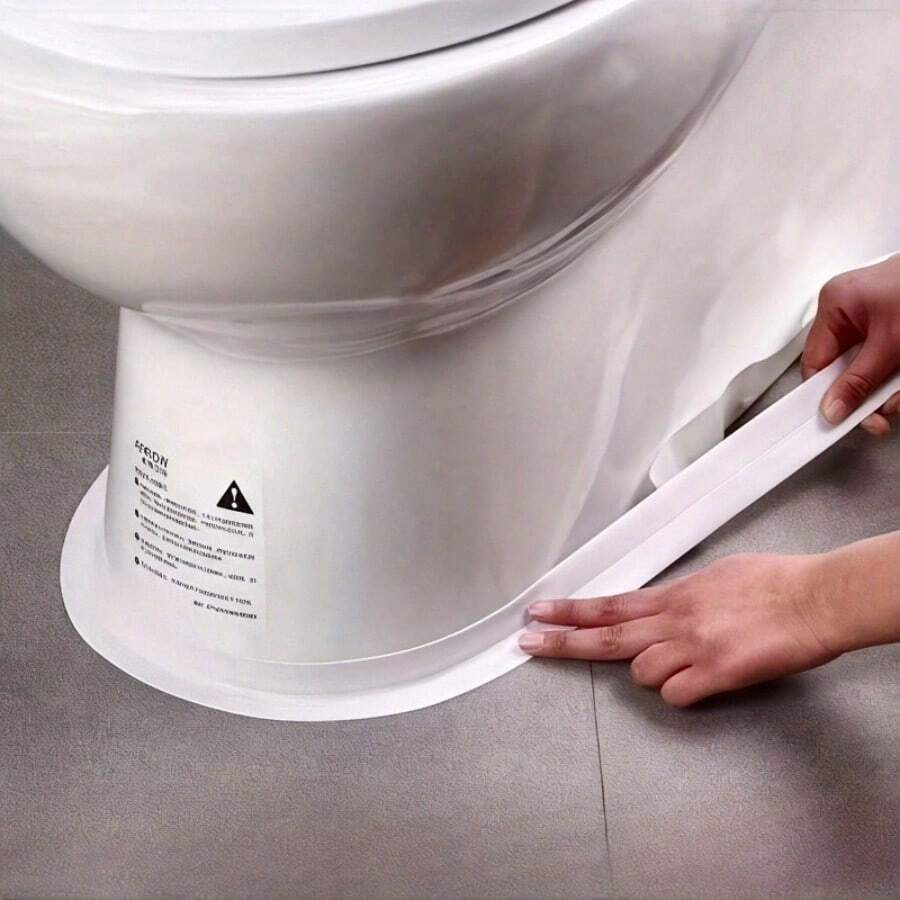 1/2 Rolle schwere selbstklebende Badewannen- und Toiletten-Dichtungsband - wasserdichter Kantenschutz, geeignet für Badezimmer, Dusche, Waschbecken, Boden und Wandversiegelung - feuchtigkeitsbeständig, einfach anzubringen, langanhaltend Klebstoff, wasserdicht für das Badezimmer | Glatte Oberflächenversiegelung | wasserbeständiges Material - A - Übersicht 1