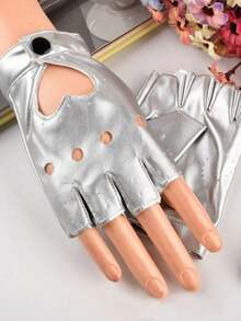 2只装蒸汽朋克手套，PU皮革哥特复古露指手套，带齿轮装饰，适合角色扮演和装扮。这款蒸汽朋克露指哥特复古手套非常适合角色扮演服装、舞蹈、嘻哈、化装舞会、表演、钢管舞、派对音乐会、驾驶、骑自行车、骑摩托车等场合。 - 彩色 - 查看 11