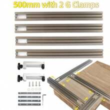 可调式铝合金铣削导轨，400/500mm - 精密木工工具，用于雕刻和开槽，无需电力，木工导轨|可调式导轨|建筑，木工工具 - 淺褐色的 - 查看 3