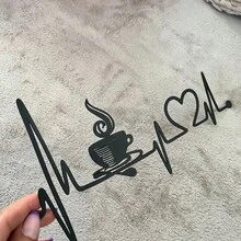 Hello Young 1pc Classic Coffee Heartbeat Metal Wall Decor, Art Piece, Suitable For Coffee Lovers Home Decoration, This Bar-Shaped Design Is Humorous And Fashionable, Applicable To Bedroom, Study And Various Spaces, Exquisite Metal Wall Decor, Suitable For Valentine's Day Decoration, Valentine's Day Gift, Home Decor, Room Decor, Wall Decor, Birthday, Graduation Ceremony And Other Occasions. - Black - View 6