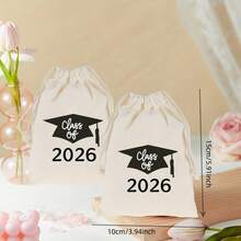 10个装 2026届毕业派对束口袋，毕业装饰礼品袋，创意趣味小袋 - 查看 2