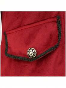 New Vintage Medieval Halloween Costume, Tailcoat, Punk Cosplay Costume For Men, Fancy Dress Costume For Men - 復古燕尾服/紅色 - 查看 5