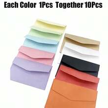 RosewineC Pack Of 70 Coloured Envelopes 10 X 7 Cm 10 Colours Gift Envelopes Small Envelope Set Multicoloured For Invitations, Greeting Cards, Special Mailers, Gift Idea - Envelope - View 9