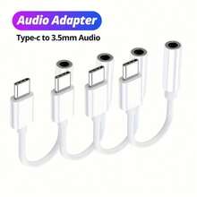 1/4个 USB-C 转 3.5mm 母头耳机插孔适配器，USB-C 转 AUX 音频转换线，兼容 17 Pro Max/17 Pro/Air/17/16 15 Plus/Pro Max、Galaxy S25 S24 S23 S22 S21 Ultra 及其他设备 - 白色 - 查看 1