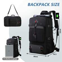 YSTYLE EasyJet Hand Luggage Backpack 40x25x18cm/46x30x23cm Unisex Cabin Bag 15.6 Inch Laptop Backpack With USB Charger Hiking Daypack - Black - View 6