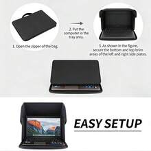 Laptop Sun Shade For Outdoor Work, Foldable Screen Hood Anti-Glare Sun Shield For 14/16 Inch Laptop, Portable Outdoor Laptop Shade Case - View 5