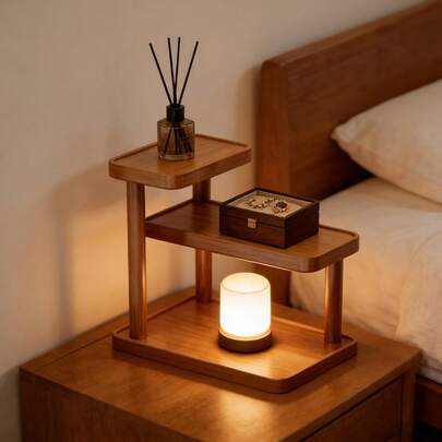 Hộp đựng mỹ phẩm và đồ chăm sóc da cao cấp bằng gỗ, giá đựng trang sức, thích hợp để đựng nước hoa, son môi và các loại mỹ phẩm khác, hộp đựng đồ trang điểm trên bàn trang điểm.