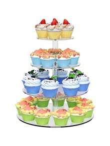 Multi-Tier Acrylic Cake Display Stand, Dessert Food Holder For Wedding, Birthday Party - Clear - View 13