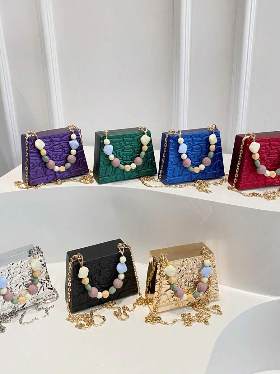 New Women's Handbag, Silver Bag, Small Purse, Chain Shoulder Bag, Women's Gift Suitable For Party, Holiday And Banquet
