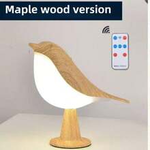 触控式木质小鸟夜灯，带香薰功能，USB充电式LED床头灯，适用于卧室、儿童房 - 多色光 - 查看 15