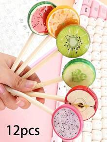 1pc 0.5mm Fruit Shaped Gel Pen, Valentine's Day Stationery, Creative & Interesting Gift, Student Supplies, Reward Pen - Fruit Slices - View 9