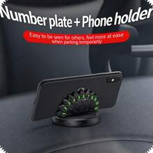 Phone Car Mount With Navigation Function, Dedicated Temporary Parking Plate, Multifunctional Dashboard - A - View 3