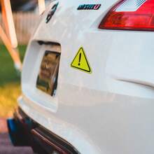 1pc Triangle Exclamation Mark Reflective Warning Sticker, Nighttime Driving Safety Reflective Sticker, Anti-Collision Sticker - A - View 5