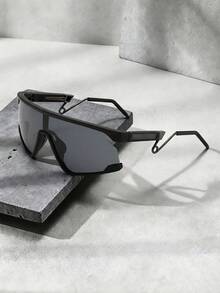 Lunettes de vélo cyberpunk, monture large à verres d'une seule pièce, branches en métal léger. Lunettes de sport fonctionnelles pour le cyclisme, la course et les activités de plein air pour hommes - Multicolore - Voir 6