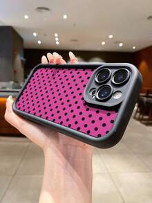 Ốp điện thoại chấm bi cổ điển tương thích với Apple 17 AIR Pro Max, 16 Pro, 15 Pro, 14, 13, 12, 11 - Bề mặt mờ, độc đáo, sáng tạo, thiết kế - Tre đen hồng - Xem 2